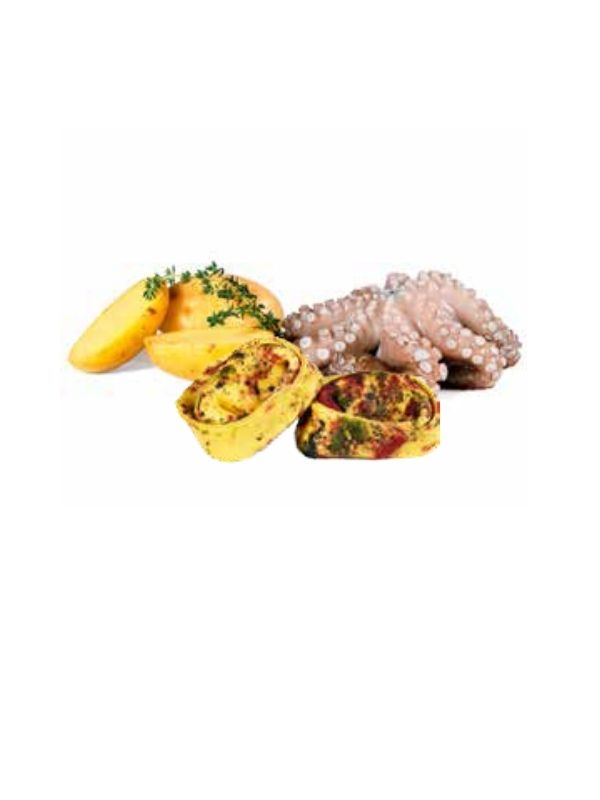 MULTICOLORED TORTELLO 50g SMOKED OCTAPUS LEMON AND POTATO 2.5kg DEL PRETE