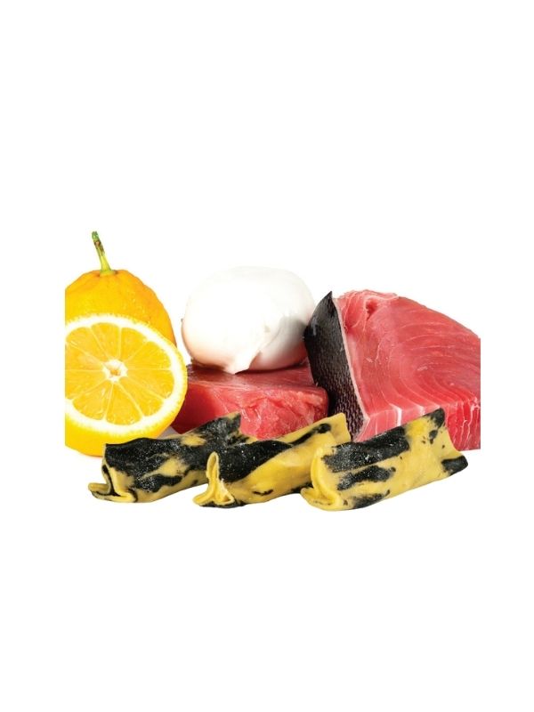 MULTICOLOURED CARAMELLA 22g FILLED WITH TUNA, BUFFALO MOZZARELLA AND LEMON 2.5kg DEL PRETE