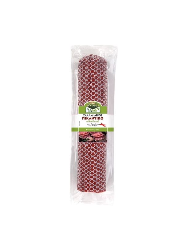 EN ELLADI AIR-DRIED SALAMI SPICY WITH OLIVE OIL CRETA FARMS