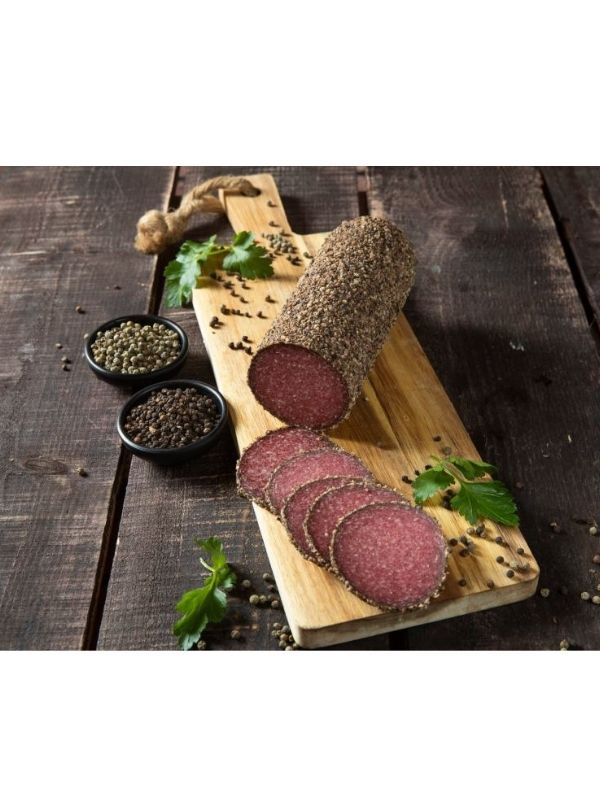 CURED SAUSAGE WITH PEPPER CORNS 400g KERMES