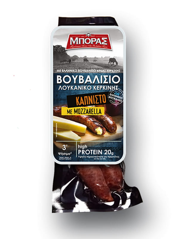 Λουκάνικο βουβαλίσιο καπνιστό μοτσαρέλα 800g ΜΠΟΡΑΣ