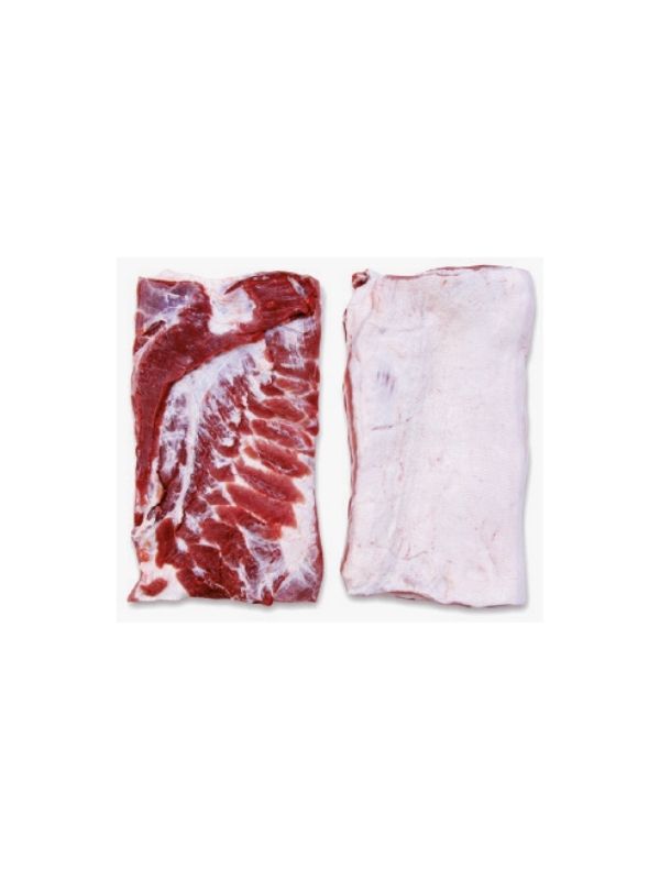 FROZEN PORK SHEET RIBBED BELLY RINDLESS 1X20kg PATEL