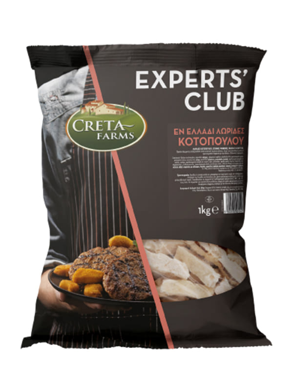 Experts Club Εν Ελλάδι λωρίδες κοτόπουλου ΚΤΨ προψημένες 1kg CRETA FARMS