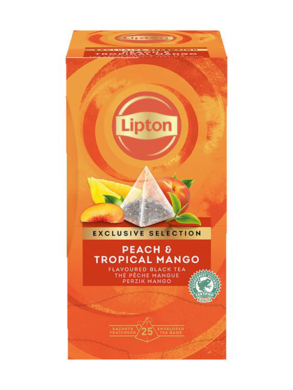 Lipton πυραμίδα premium ροδάκινο - mango (25χ1.8gr)