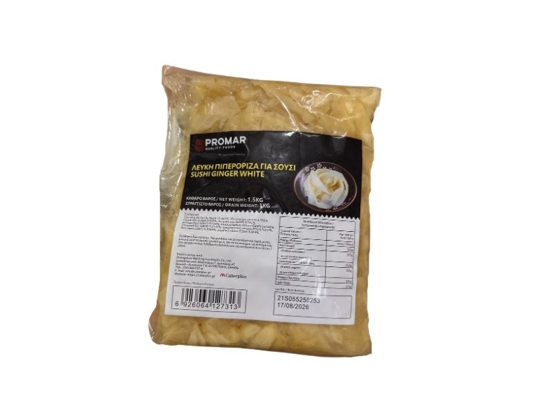 PICKLED GINGER SLICED WHITE PROMAR 10X1.5kg