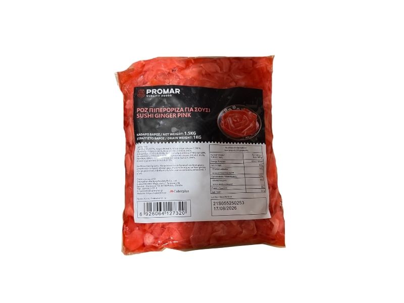 PICKLED GINGER SLICED RED PROMAR 10X1.5kg