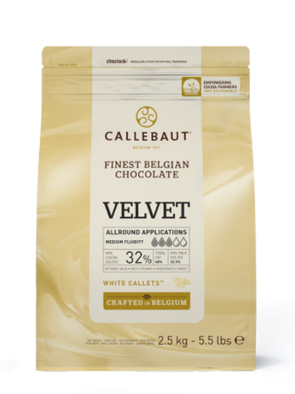 Λευκή σοκολάτα velvet 32% callets Barry Callebaut 2.5kg