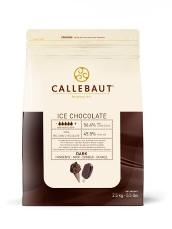 Chocolate couverture ice cream dark 56.4% callets Barry Callebaut 2.5kg