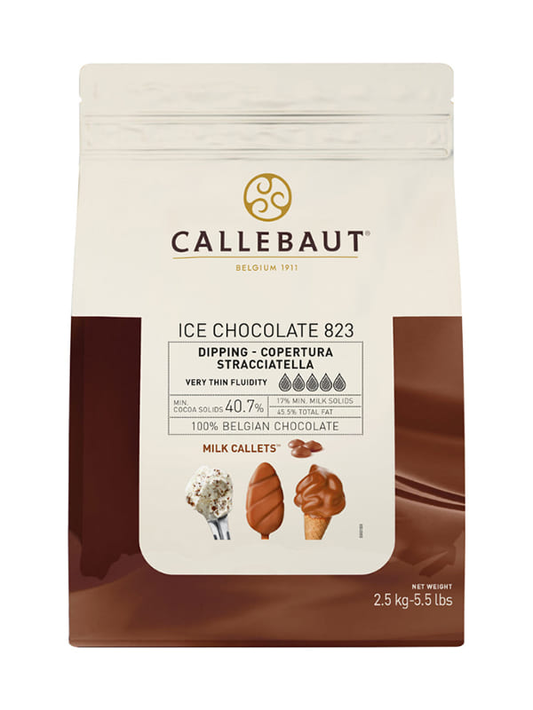 Chocolate couverture milk ice cream 40.7% callets Barry Callebaut 2.5kg