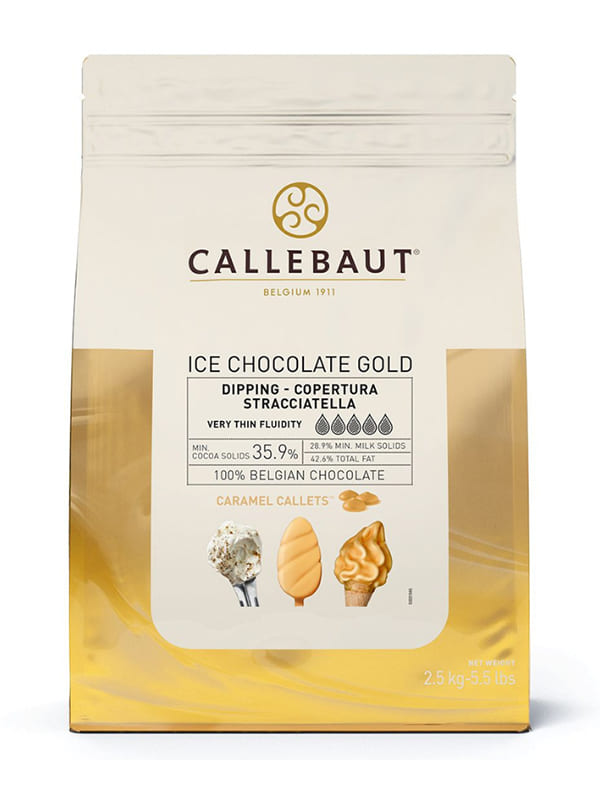 Σοκολάτα ice λευκή με καραμέλα gold 35.9% callets Barry Callebaut 2.5kg