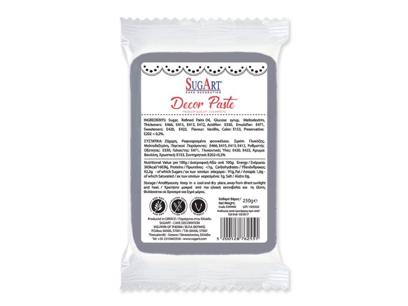 Decor Sugar Paste Grey Colour 1kg