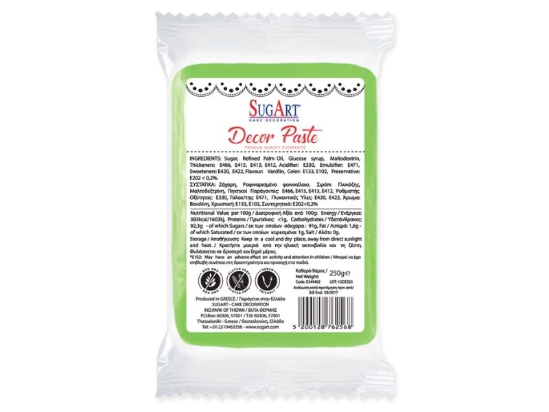 Decor Sugar Paste Light Green Colour 1kg