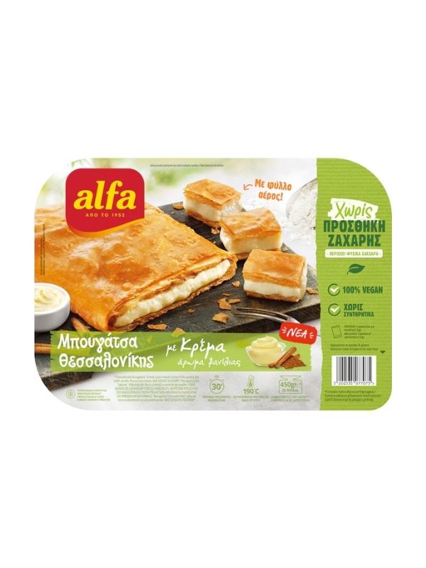 ΜΠΟΥΓΑΤΣΑ ΚΡΕΜΑ ΧΩΡΙΣ ΖΑΧΑΡΗ 560g ALFA