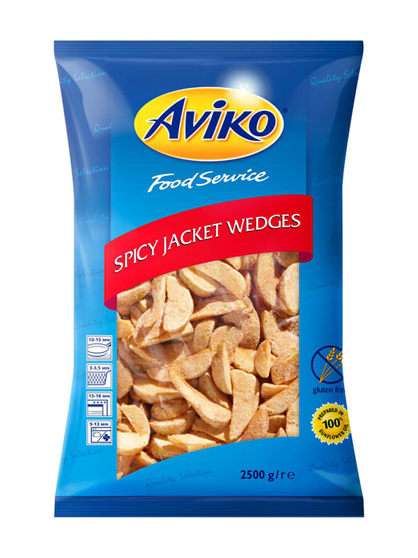 Aviko pre-fried potatoes jacket wedges spicy 2.5kg