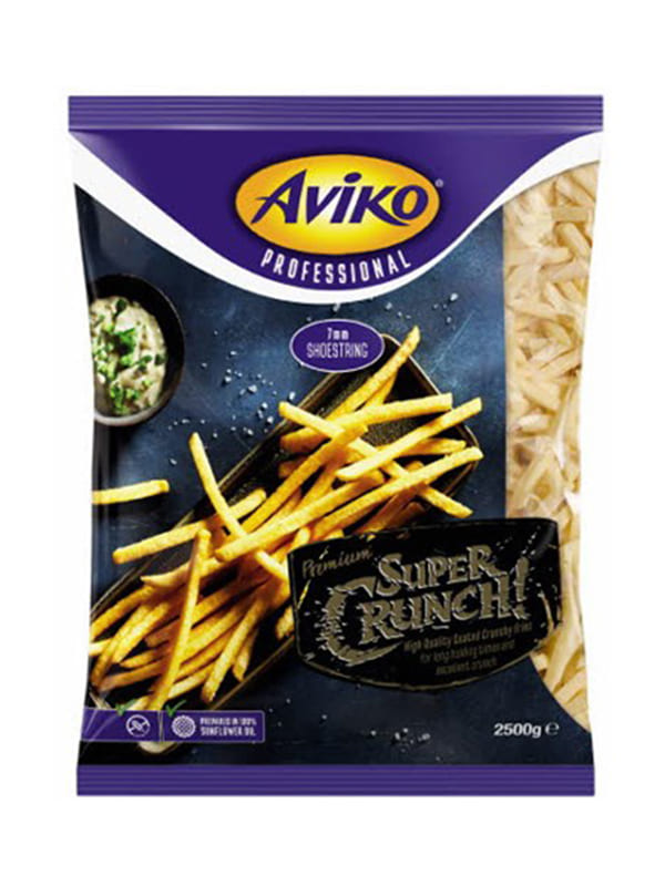 Aviko pre-fried potatoes super crunch 7x7 2.5kg
