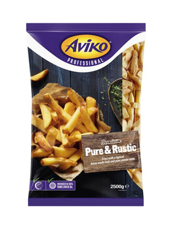 Aviko pre-fried potatoes pure & rustic 2.5kg