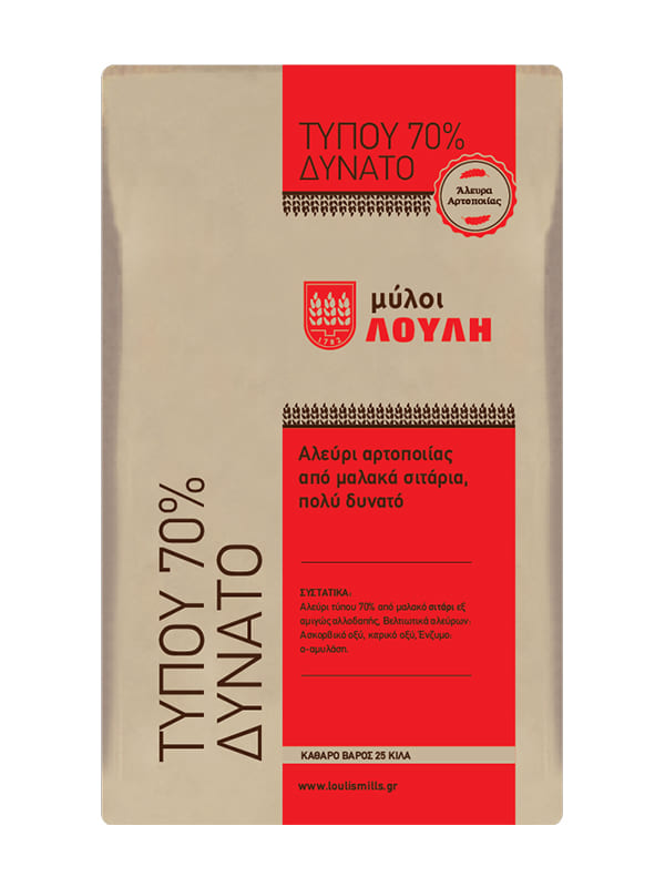 Αλεύρι Τ.70% δυνατό 25kg ΜΥΛΟΙ ΛΟΥΛΗ