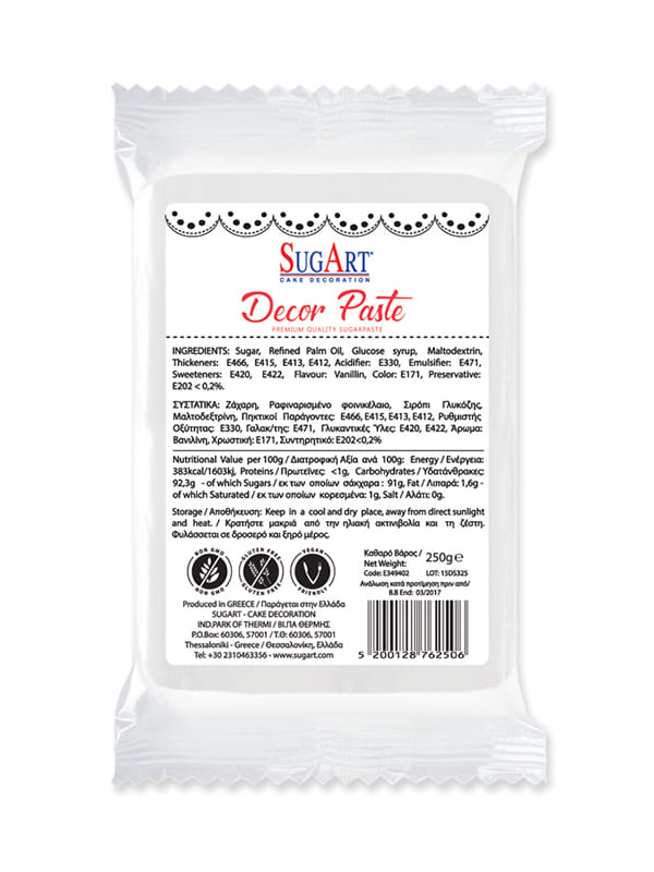 Decor paste ζαχαρόπαστα λευκό 1kg
