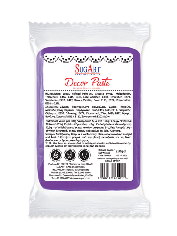 DECOR PASTE ΖΑΧΑΡΟΠΑΣΤΑ ΜΩΒ 12X1kg