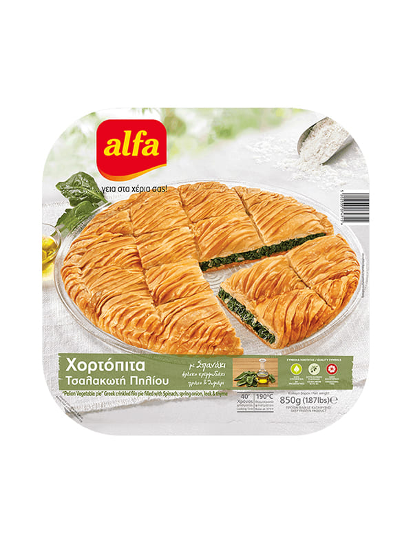 Τσαλακωτή πίτα με σπανάκι και τυρί 5X900g ALFA